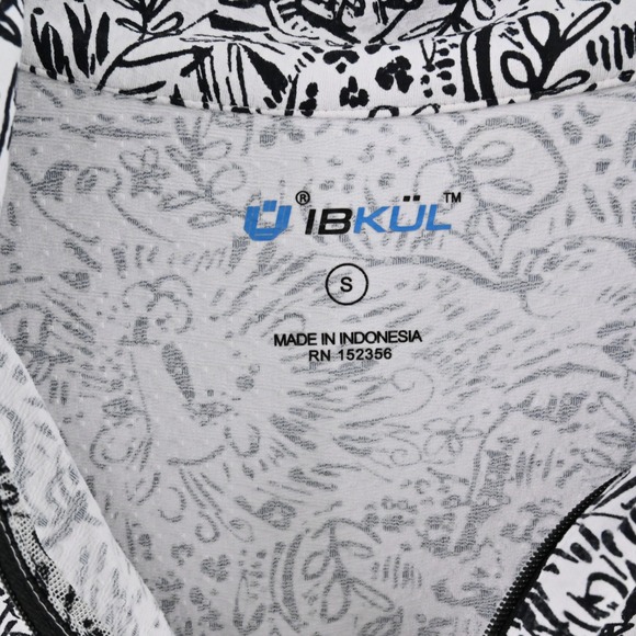 IBKUL Half Zip Pullover Top Womens Size S Black White Athletic Long Sleeve UPF50 - Picture 6 of 13